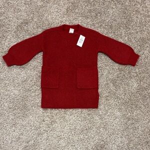 BRAND NEW Baby Gap Red Knit Sweater Dress with Pockets 12-18M